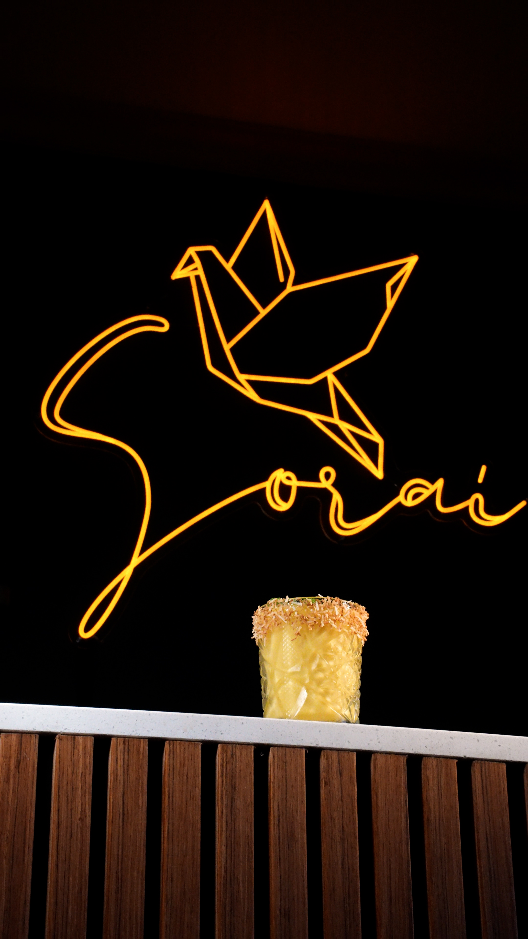 The Sorai bar, after dark